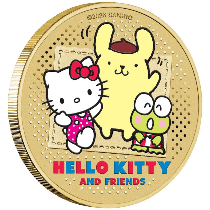Hello Kitty, Pompompurin and Kerokerokeroppi 2026 Stamp and Coin Cover