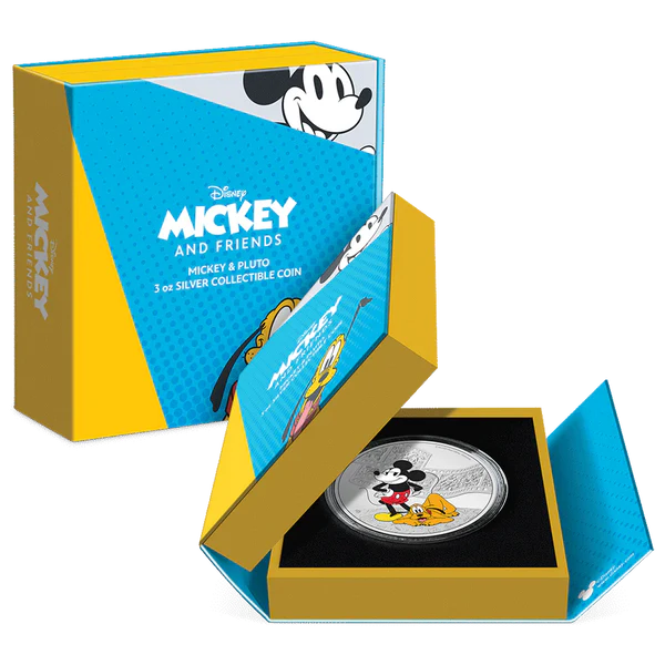 Disney Mickey & Friends – Mickey & Pluto 3oz Silver Coin