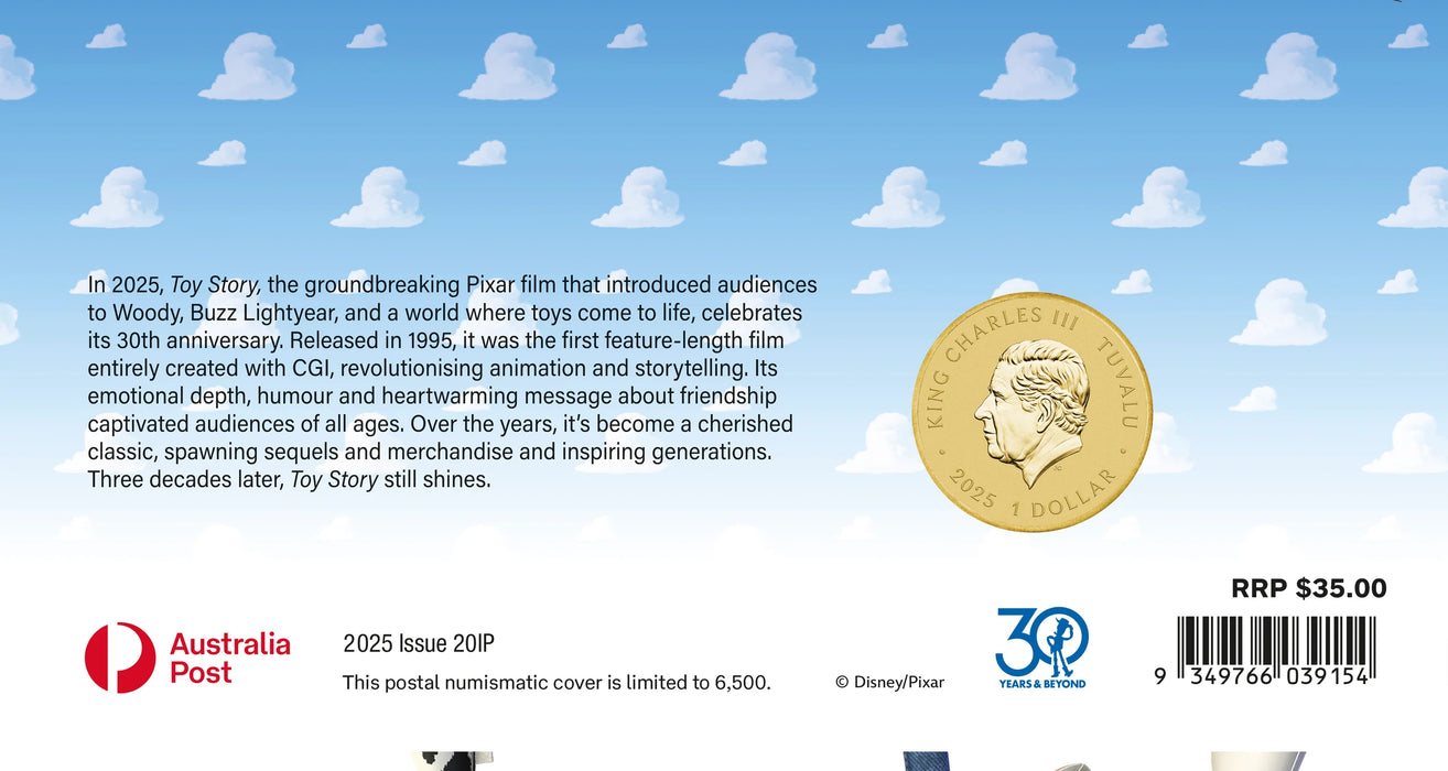 30 Years of Toy Story 2025 Stamp and Coin Cover