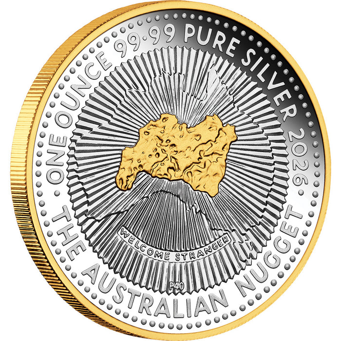 40th Anniversary of the Australian Nugget Gold Coin Program 2026 1oz Silver Proof Gilded Coin