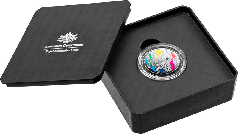 70TH ANNIVERSARY OF AUSTRALIA'S FIRST TELEVISION BROADCAST 2026 50C COLOURED SILVER PROOF COIN