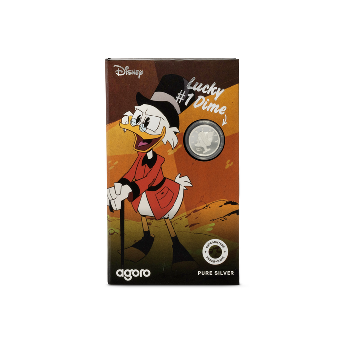 Disney Duck tales Scrooge Ducker - Lucky #1 Dime gm Silver Coin