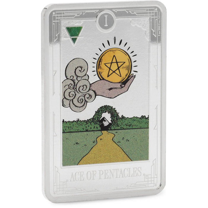 TAROT CARDS ACE OF PENTACLES 1OZ SILVER COIN