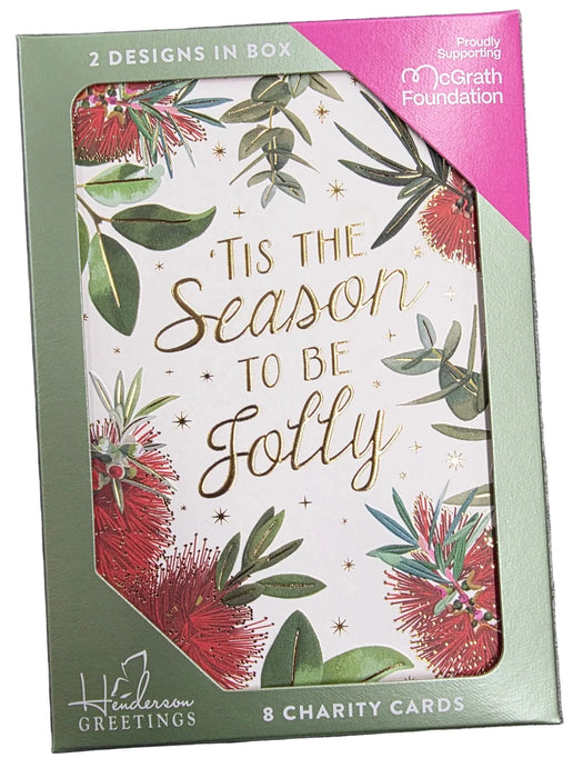 CHARITY CHRISTMAS CARDS Boxed Bottlebrush Border Australiana