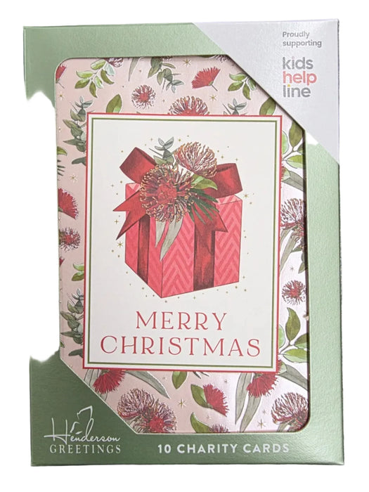 CHARITY CHRISTMAS CARDS Boxed Botannicals Red Gift