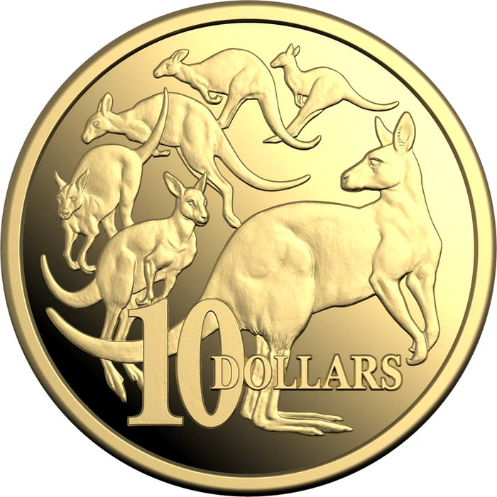 2026 $10 GOLD PROOF COIN MOB OF SIX KANGAROO SERIES 1/10OZ
