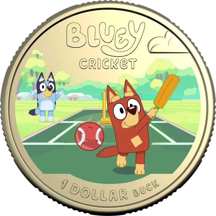 BLUEY 2027 $1 COLOURED UNCIRCULATED CRICKET COIN