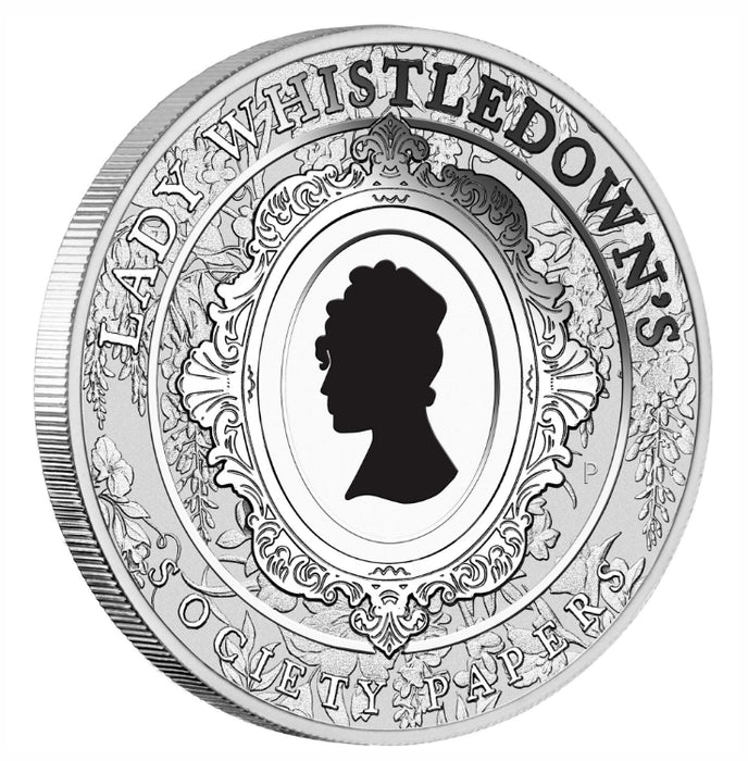BRIDGERTON LADY WHISTLEDOWN 2026 1OZ SILVER COLOURED COIN