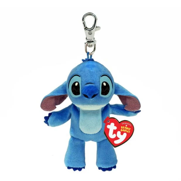 TY Disney Beanie Baby Stitch Plush Keychain Clip 4 Mini Collectible Toy Bag Charm for Disney Fans