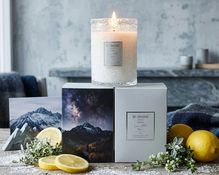 LE DESIRE LUXURY SCENTED CANDLE LEMON WHITE THYME