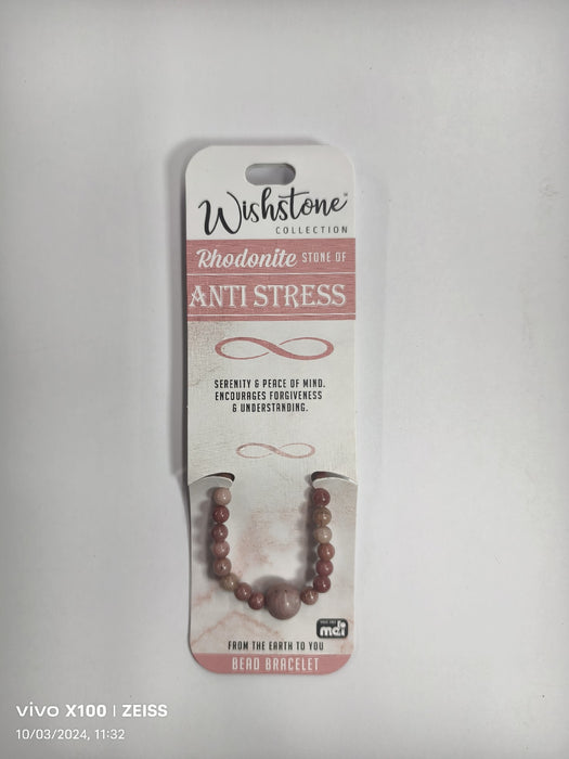 WISHSTONE COLLECTION RHODONITE BEAD BRACELET 