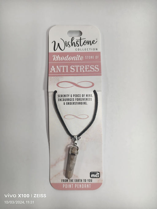 WISHSTONE COLLECTION RHODONITE POINT PENDANT 