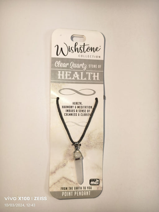 WISHSTONE COLLECTION CLEAR QUARTZ POINT PENDANT 