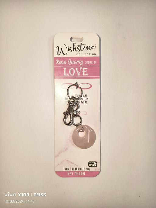 WISHSTONE COLLECTION ROSE QUARTZ BAG CHARM 