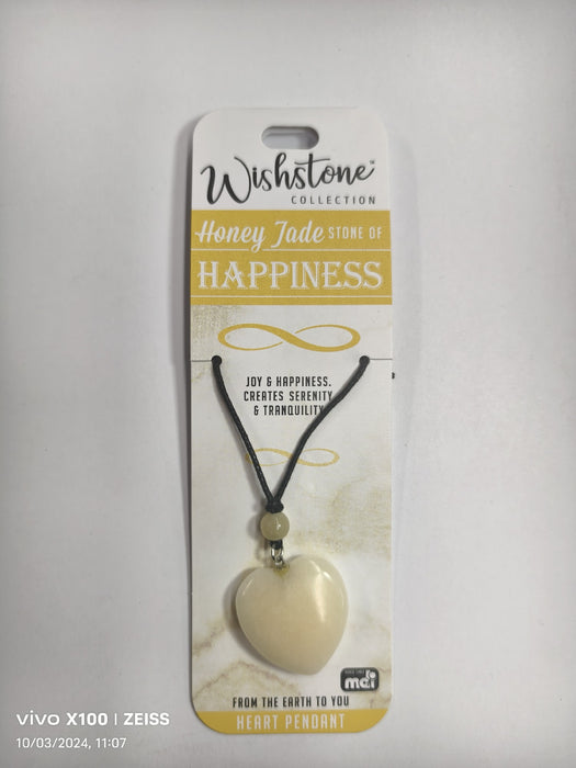 WISHSTONE COLLECTION HONEY JADE HEART PENDANT 