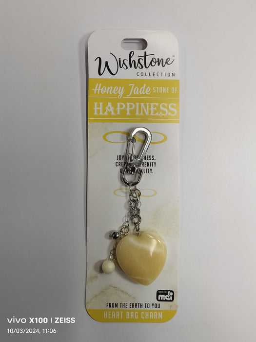 SOMETHING FOREVER HONEY JADE HEART BAG CHARM