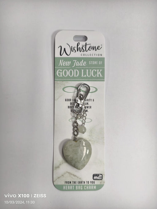 WISHSTONE COLLECTION NEW JADE HEART BAG CHARM 