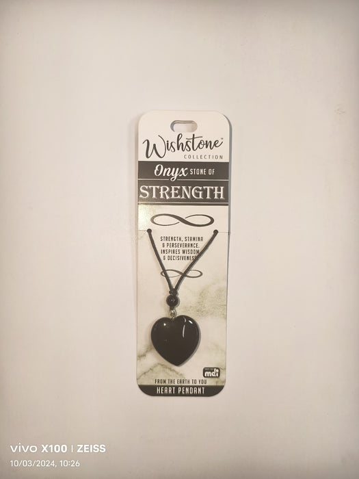 WISHSTONE COLLECTION ONYX HEART PENDANT 