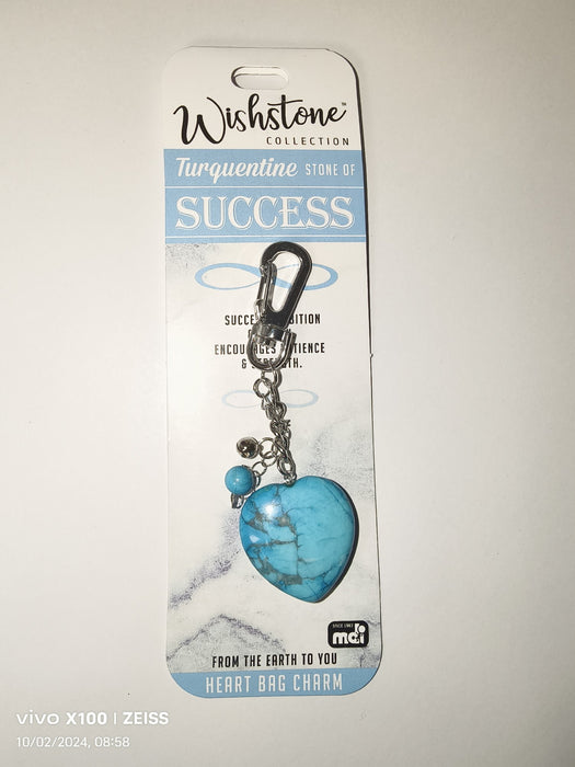 WISHSTONE COLLECTION TURQUENTINE HEART BAG CHARM 