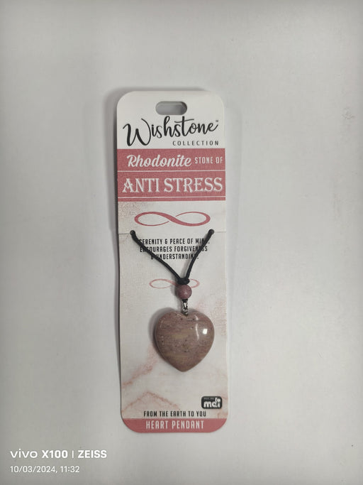 WISHSTONE COLLECTION RHODONITE HEART PENDANT 