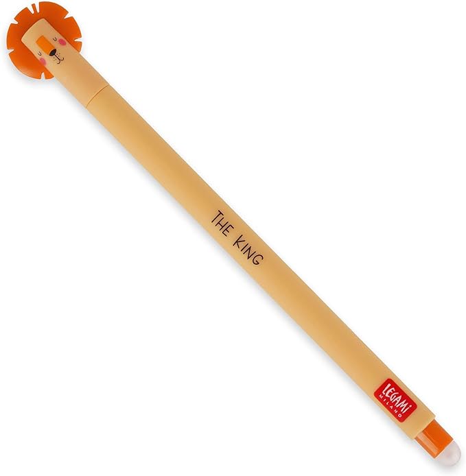 LEGAMI - Lion - Erasable Gel Pen with Ball on the End to Erase Ink