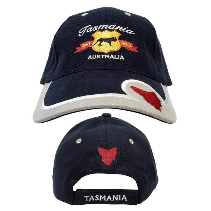 CAP BRUSHED COTTON TASMANIA AUST 1803 NAVY GREY