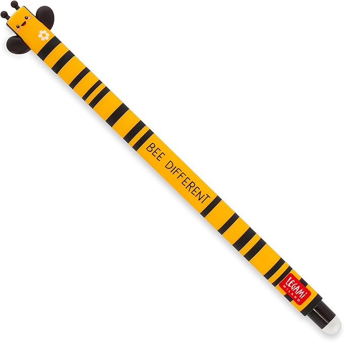 LEGAMI Erasable Gel Pen - BEE Thermosensitive Ink 0.7 Mm Tip Diameter 15 Cm Length Black Ink (2 PENS)