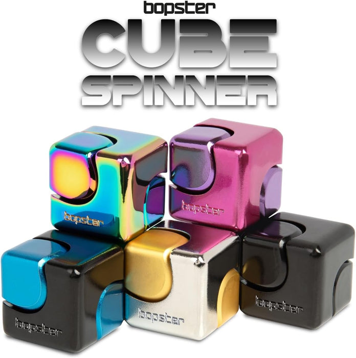 Bopster Fidget Spinner Cube | Silver & Gold