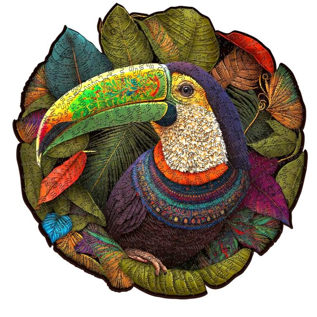 TOUCAN 200 PIECE WOODEN UNIQUE SHAPED PUZZLE