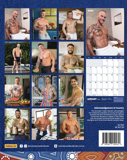 CALENDAR 2025 AUSTRALIAN TRADIE HOUSEWORK HUNK EDITION 