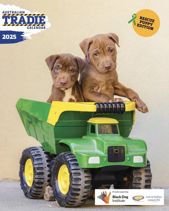 CALENDAR 2025 AUSTRALIAN TRADIE RESCUE PUPPY EDITION 