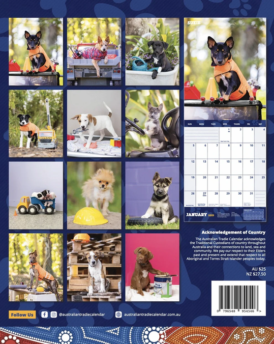 CALENDAR 2025 AUSTRALIAN TRADIE RESCUE PUPPY EDITION 