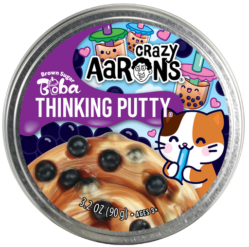 Crazy Aaron’s 4” Brown Sugar Boba Thinking Putty 90 Grams. Never Dries Out