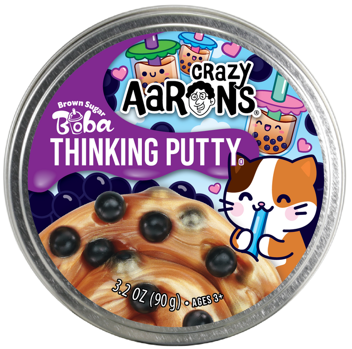 Crazy Aaron’s 4” Brown Sugar Boba Thinking Putty 90 Grams. Never Dries Out