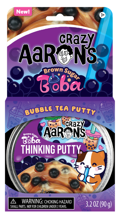Crazy Aaron’s 4” Brown Sugar Boba Thinking Putty 90 Grams. Never Dries Out