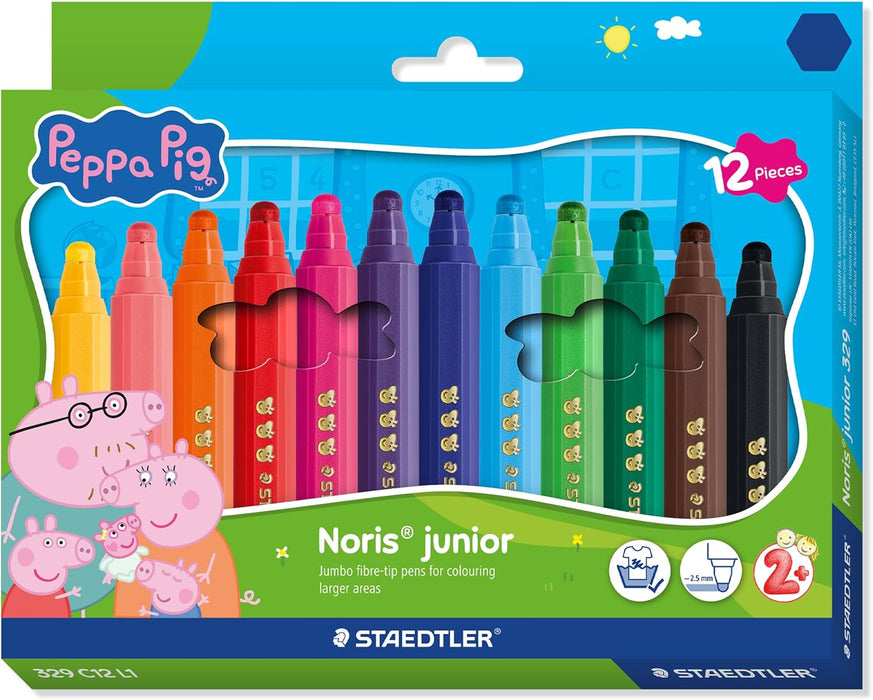 MARKER STAEDTLER NORRIS JUNIOR PEPPA PIG HEXAGONAL FIBER TIP PKWY