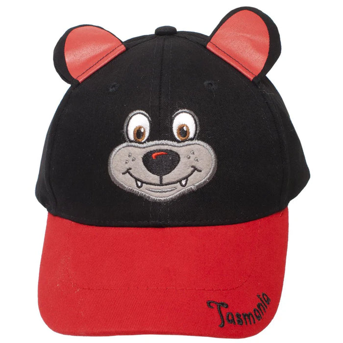 KIDS CAP COTTON TWILL TASMANIAN DEVIL WITH EARS red