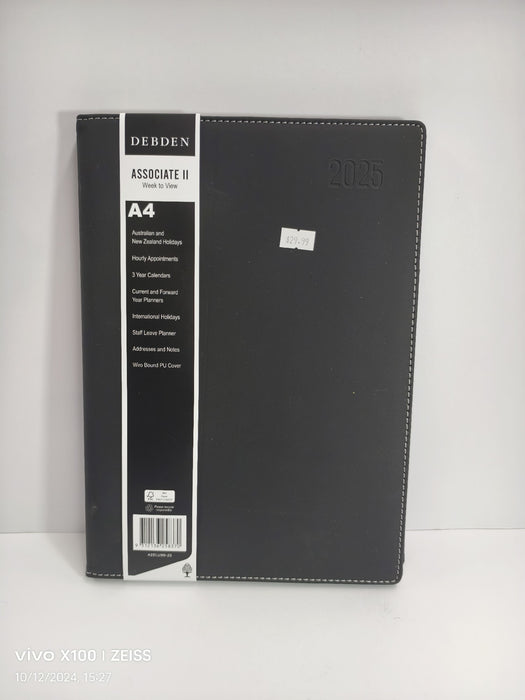 DIARY 2025 DEBDEN ASSOCIATE II A4 4251.U99 WTV BLACK