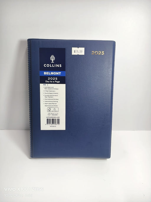 DIARY 2025 COLLINS BELMONT A5 187.V59 PVC 1DTP NAVY