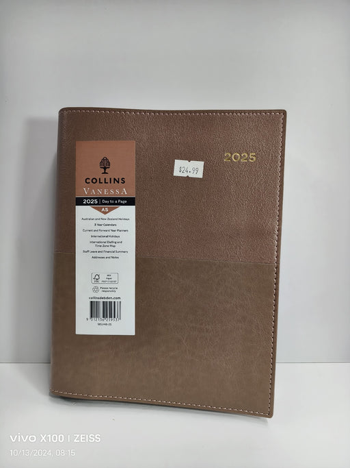 DIARY 2025 COLLINS VANESSA A5 185.V49 1DTP ROSE GOLD