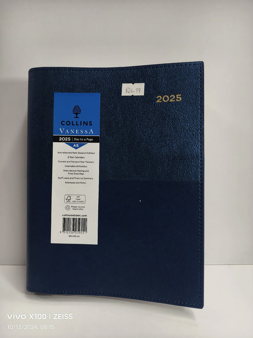 DIARY 2025 COLLINS VANESSA A5 185.V59 1DTP BLUE