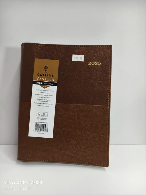 DIARY 2025 COLLINS VANESSA A5 185.V90 1DTP TAN