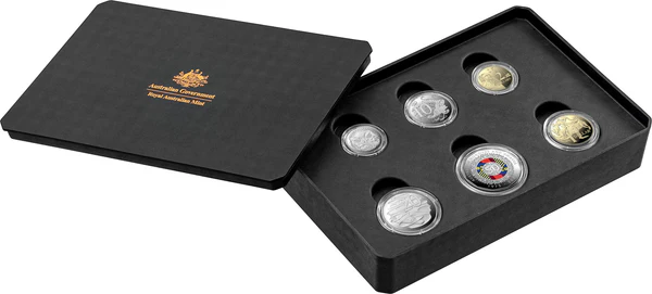2025 SIX COIN PROOF YEAR SET COLOURED AUSTRALIAN HONOURS AND AWARDS SYSTEM 50TH ANNIVERSARY