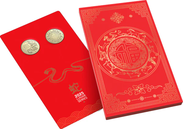 YEAR OF THE SNAKE 2025 $1 UNCIRCULATED TWO COIN SET