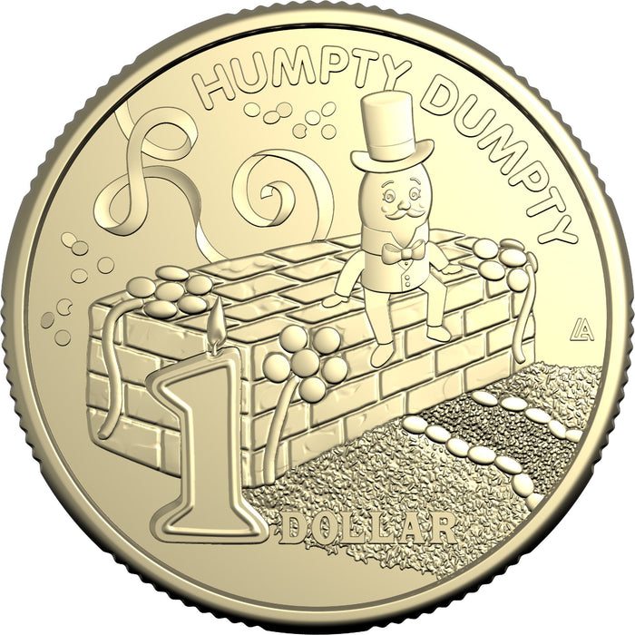 2025 $1 AIBr Uncirculated Coin - Humpty Dumpty (Australian Women Weekly Cook Book Coin)