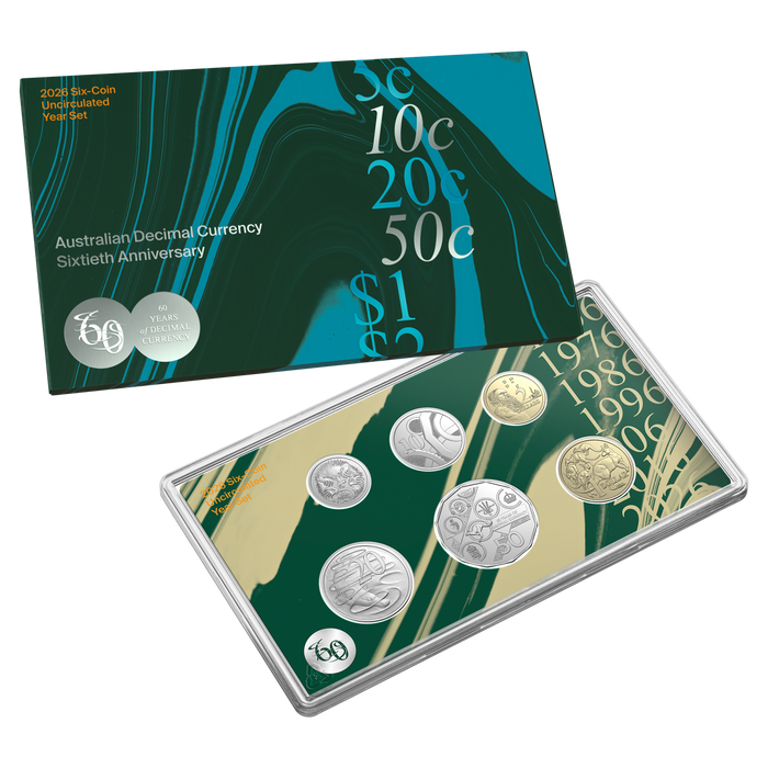 2026 SIX COIN UNCIRCULATED YEAR SET DECIMAL CURRENCY