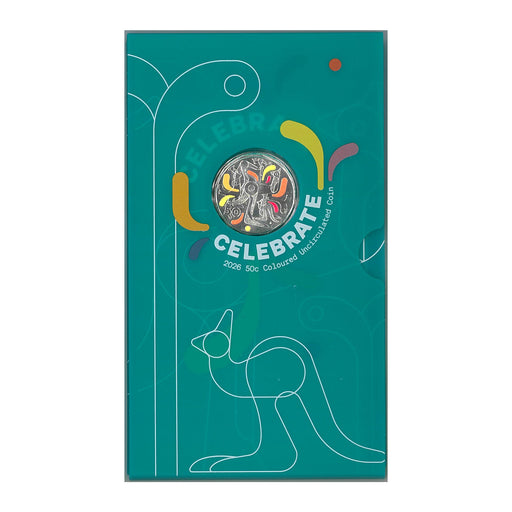 CELEBRATE 2026 50C COLOURED UNCIRCULATED COIN
