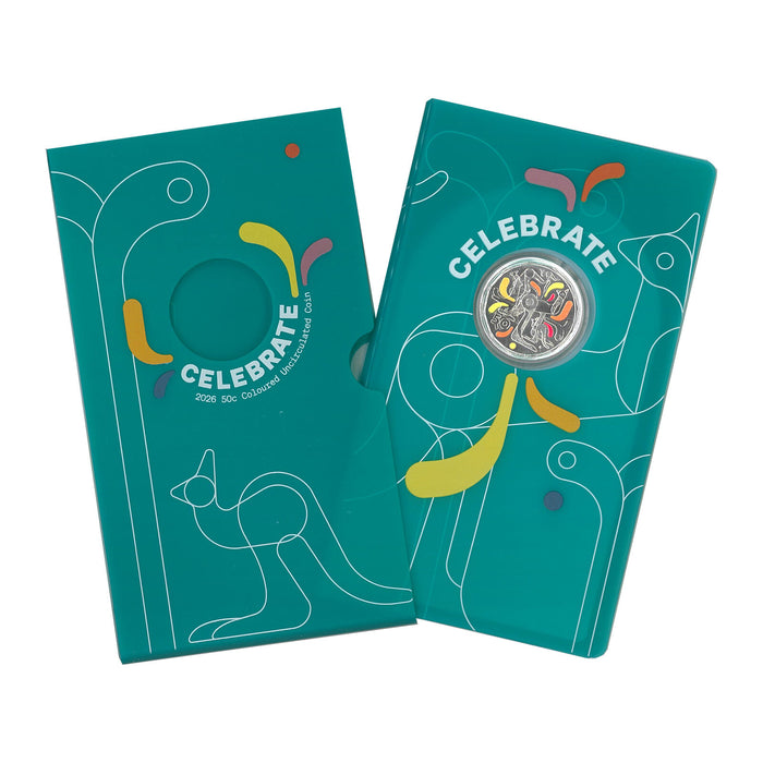 CELEBRATE 2026 50C COLOURED UNCIRCULATED COIN