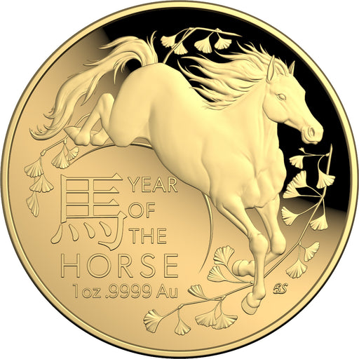 2026 LUNAR SERIES YEAR OF THE HORSE $100 1OZ GOLD PROOF DOMED COIN