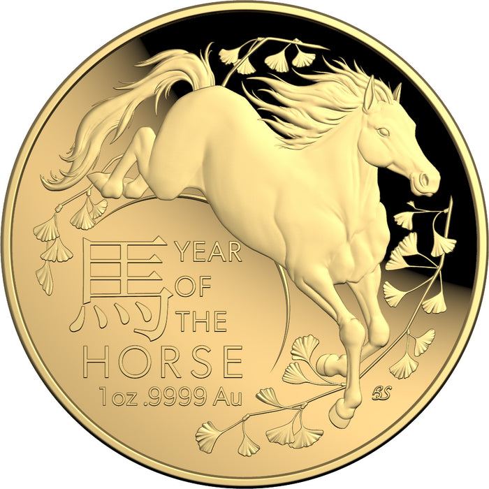 2026 LUNAR SERIES YEAR OF THE HORSE $100 1OZ GOLD PROOF DOMED COIN